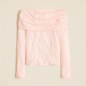 J.Crew Blush Pink Refined rib off-the-shoulder top | NWT